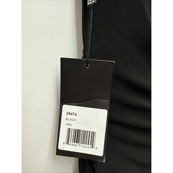 New La Femme Size 14 Black Jersey Off Shoulder Maxi Gown Cocktail Dress 29474 - Picture 9 of 11